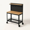 Adjustable Height Workbench Built to Support Heavy Projects, Metal Frame, USB Outlets, Storage Hooks