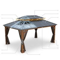 12-Ft X 16 Gazebo Brown Gazebo with Hardtop Roof (Screen Included) — How It Works