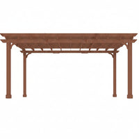 Cedar Wood Pergola Kit Built for All-Weather Durability, 12x16 FT, Metal Stakes, Snow and Wind Rated
