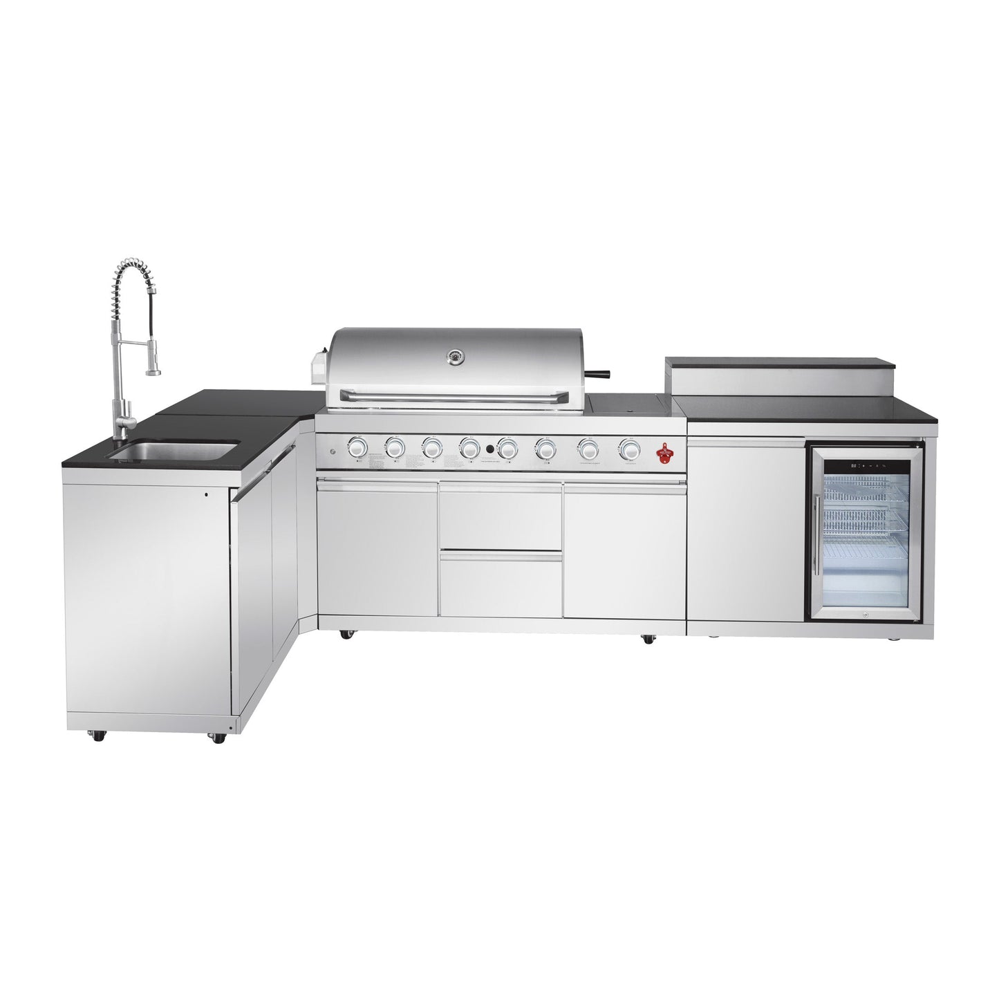 Outdoor Kitchen Island with Grill, Sink & Fridge | Oak Forge