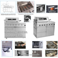 Outdoor Kitchen Island Built for Backyard Cooking, 104 Inch Modular Design, Gas Grill with Sink, Refrigerator