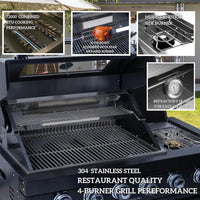 Outdoor Kitchen Island Built for Backyard Cooking, 104 Inch Modular Design, Gas Grill with Sink, Refrigerator
