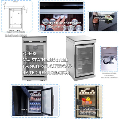 104-Inch Modular Outdoor Kitchen Island with Gas Grill, Sink, Beverage Refrigerator & Rotisserie – 72,000 BTU | Oak Forge