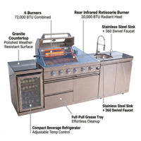 Outdoor Kitchen Island Built for Backyard Cooking, 104 Inch Modular Design, Gas Grill with Sink, Refrigerator — How It Works