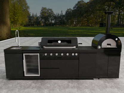 128-Inch Outdoor Kitchen with Grill & Pizza Oven | Oak Forge