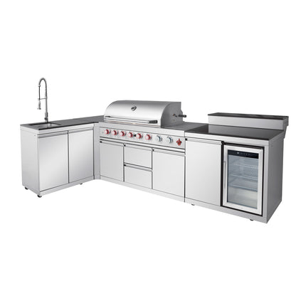 Outdoor Kitchen Island with Grill, Sink & Fridge | Oak Forge