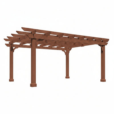 10' × 12' Cedar Wood Pergola with Slatted Trellis Roof | Oak Forge