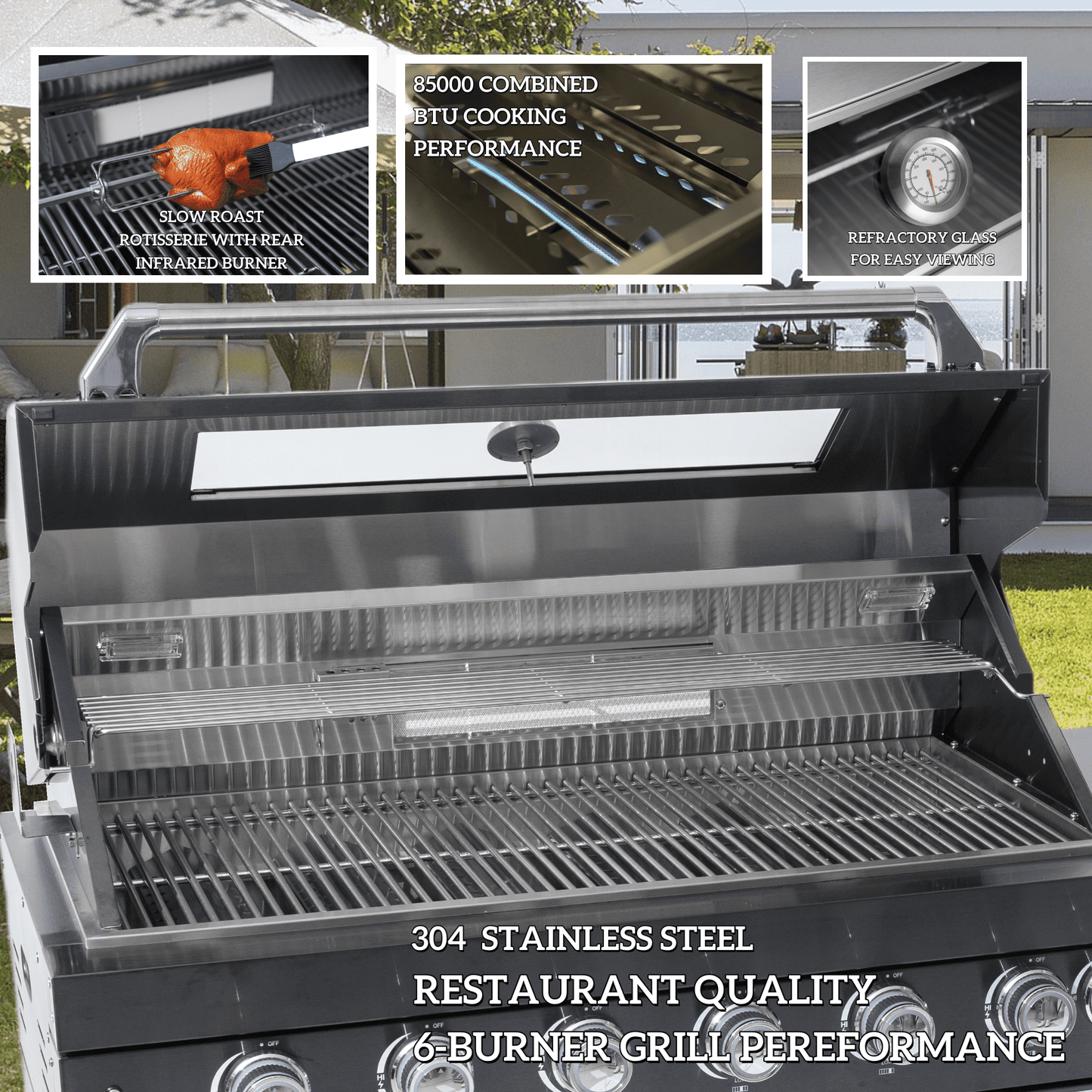 128-Inch Outdoor Kitchen with Grill & Pizza Oven | Oak Forge